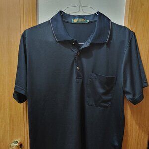 Yageli, Medium, Navey Blue, Mens Polyester Polo Shirt